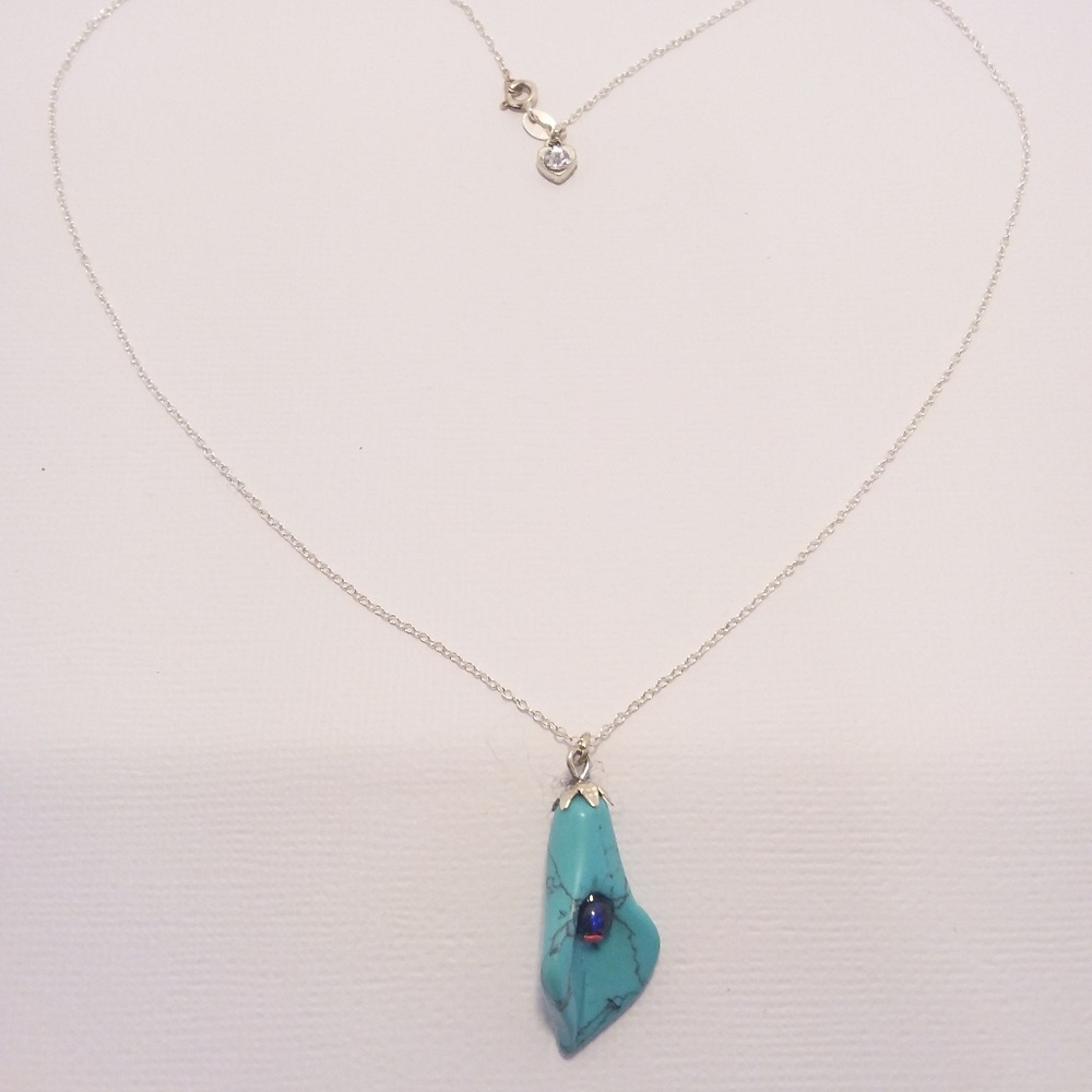 Semiprecious Turquoise Lili Silver Chain